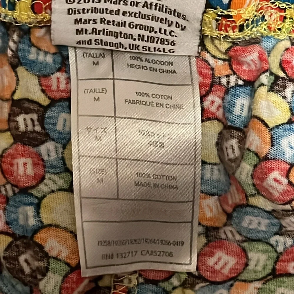 M & M’s Mens Medium Candy Print Pajama Lounge Elastic Waist Pant